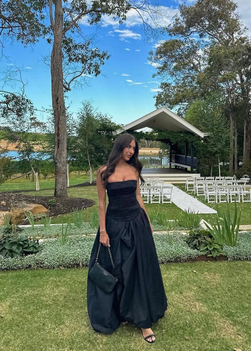 AJE -VIOLETTE BUBBLE HEM MAXI DRESS