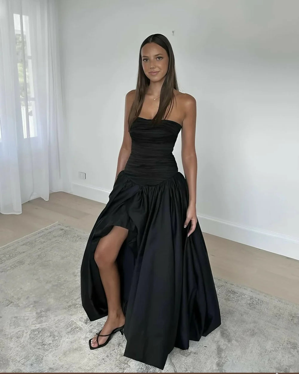 AJE -VIOLETTE BUBBLE HEM MAXI DRESS