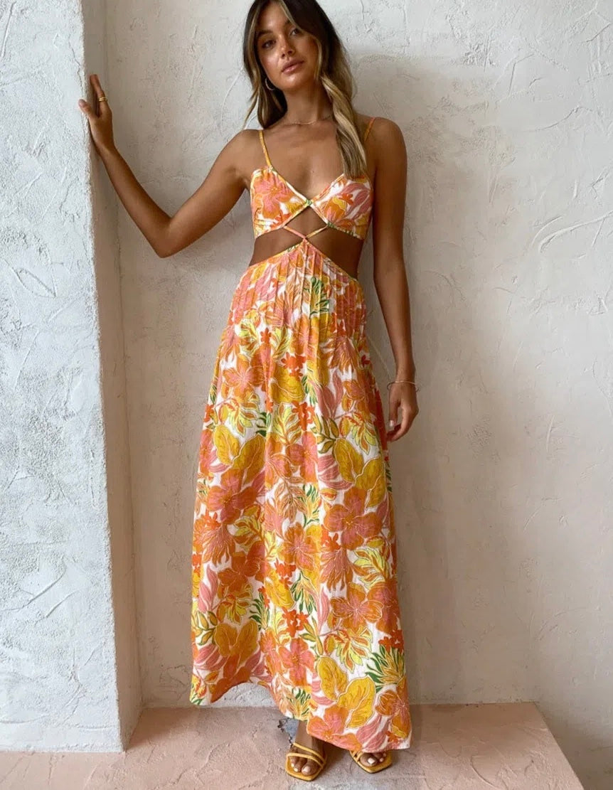 ISSEY MIYAKE - ISSY CITRUS MAXI DRESS FLORAL