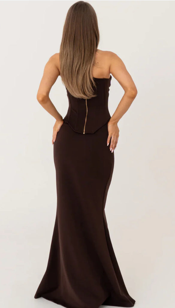 HNTR THE LABLE - LOUIE GOWN BROWN