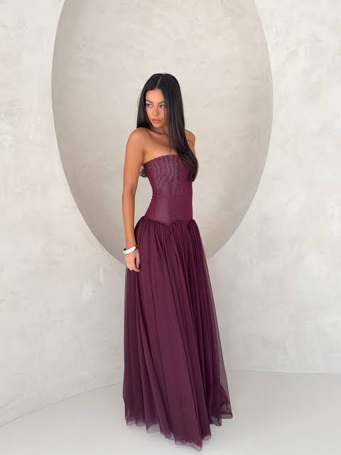 WHITE FOX - MAGIC MUSE MAXI DRESS BURGUNDY RED
