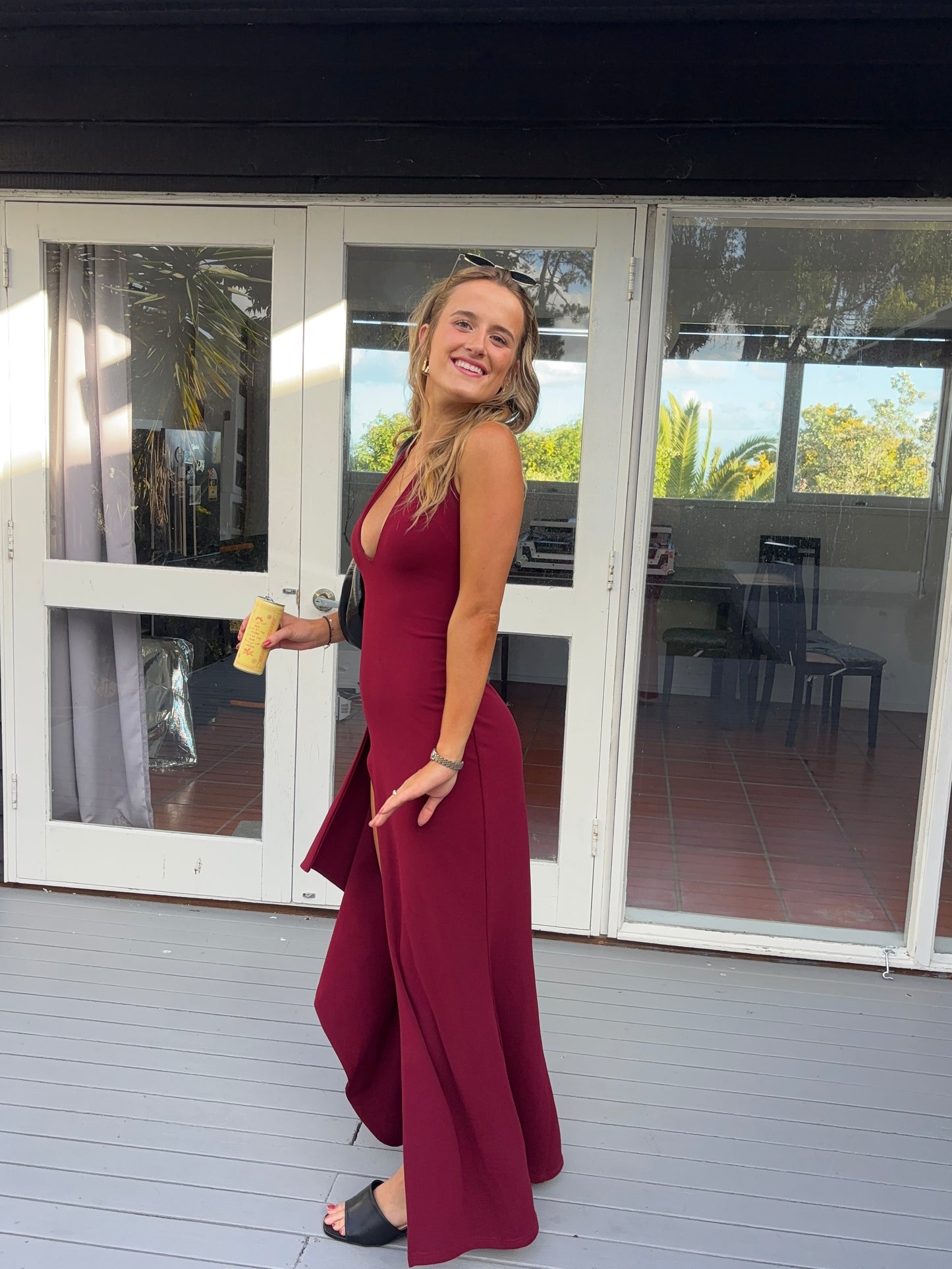 BABY BOO-LUELLA MAXI DRESS - BURGUNDY