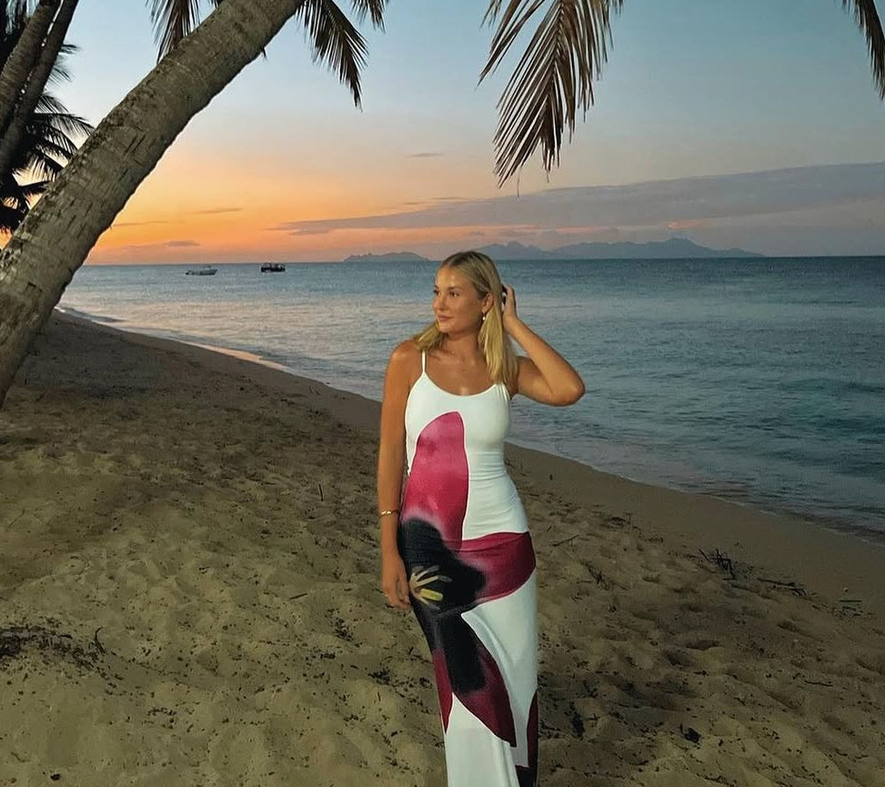 Ex rental With Harper Lu - Pearl Lily Floral Slip Maxi -