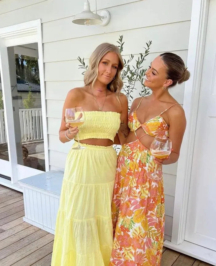 ISSEY MIYAKE - ISSY CITRUS MAXI DRESS FLORAL