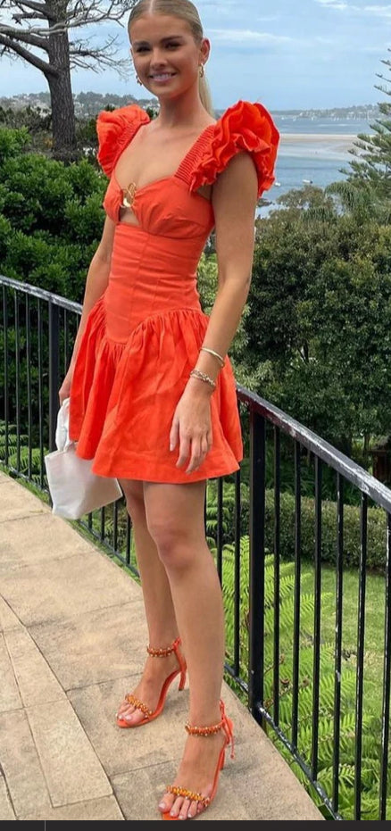 AJE- SIMONE FRILL SLEEVE MINI DRESS