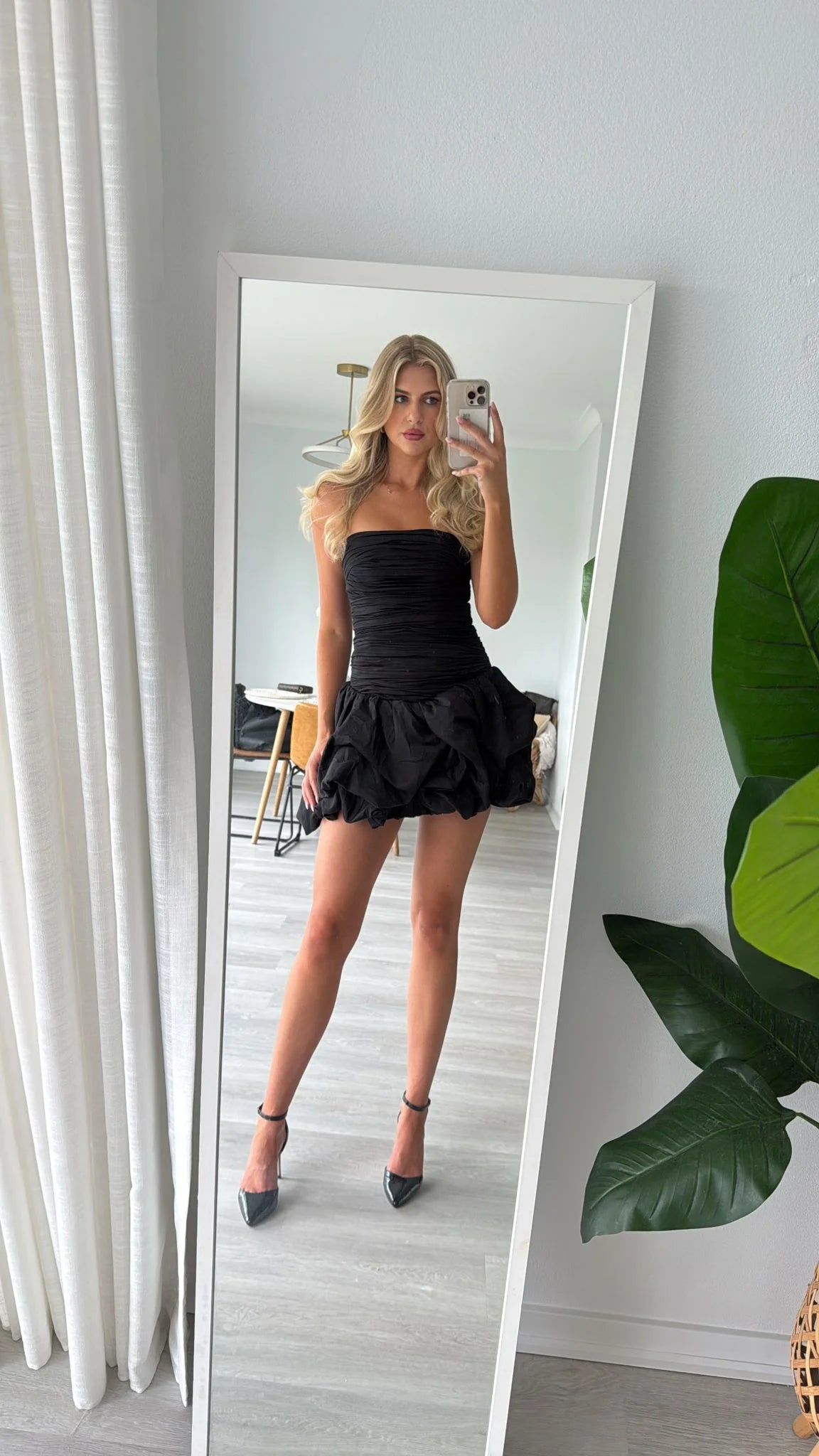 AJE -VIOLETTE BUBBLE HEM MINI DRESS
