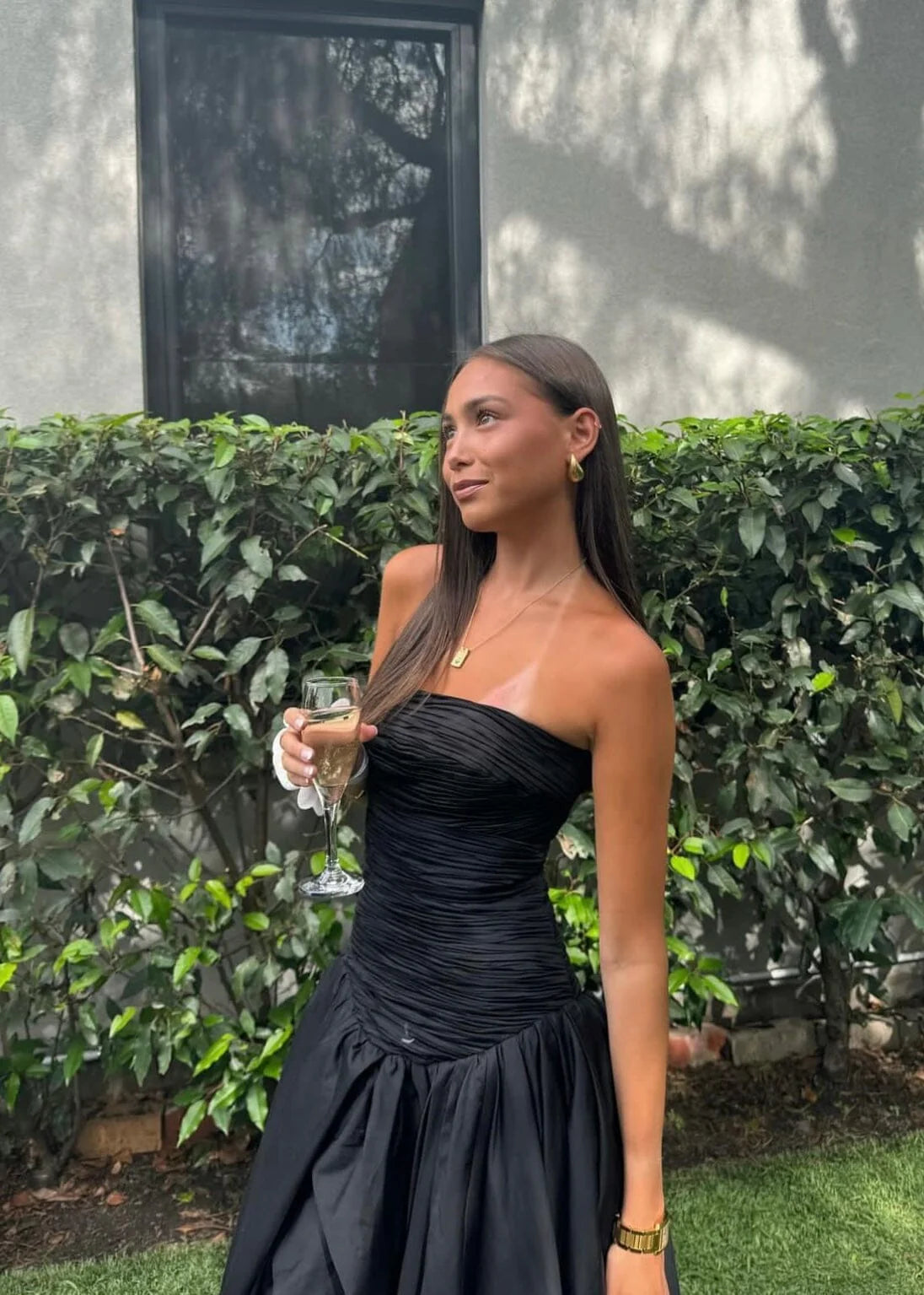 AJE -VIOLETTE BUBBLE HEM MAXI DRESS