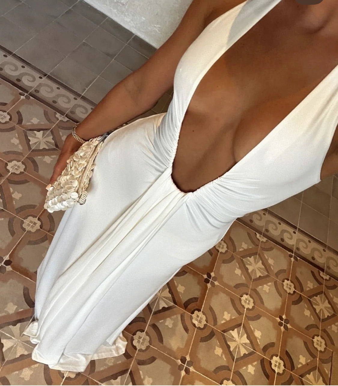 MISHA-JENNIFER CUPRO MAXI WHITE
