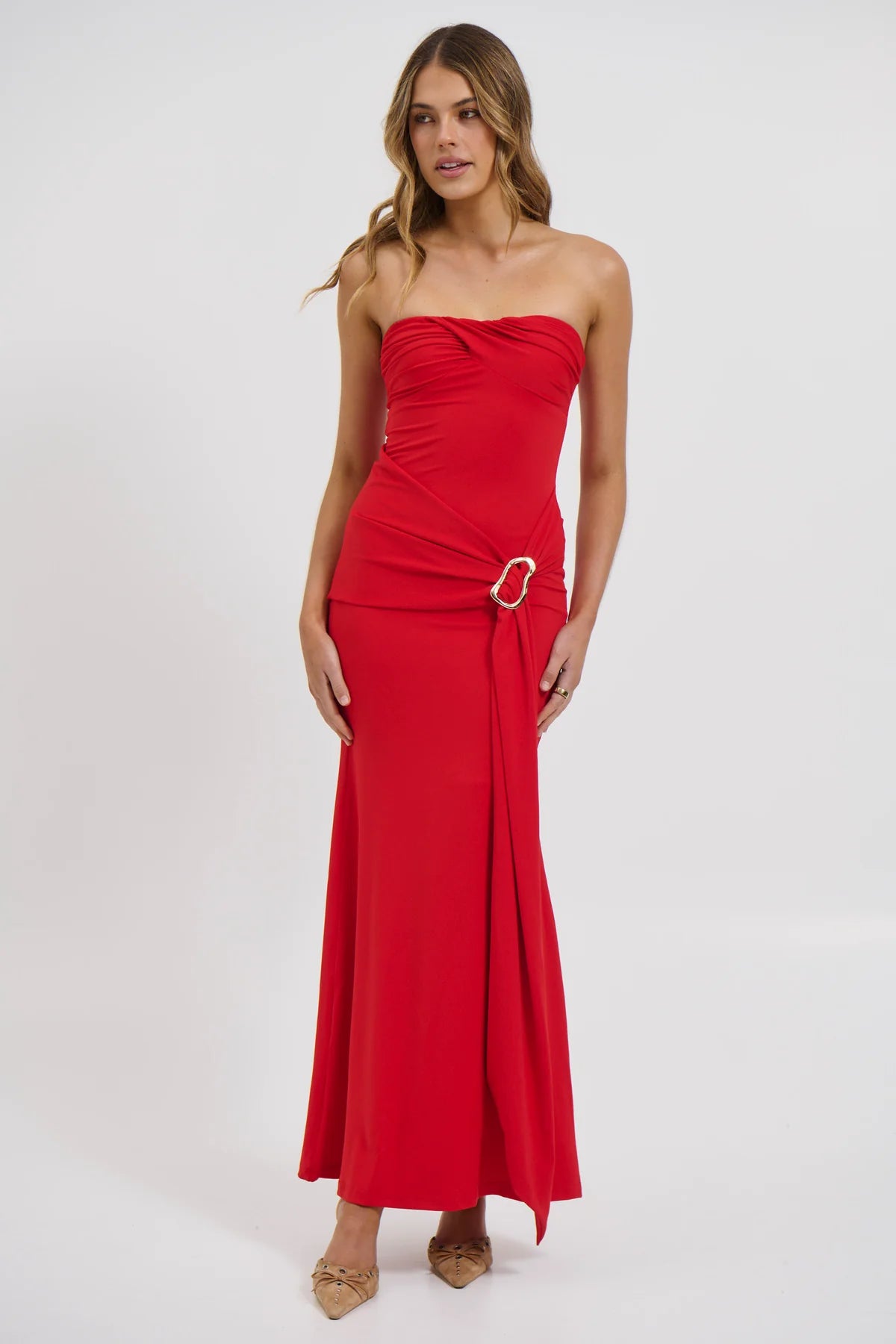 BRONZE SNAKE SHOP -KELLY MAXI DRESS CHERRY