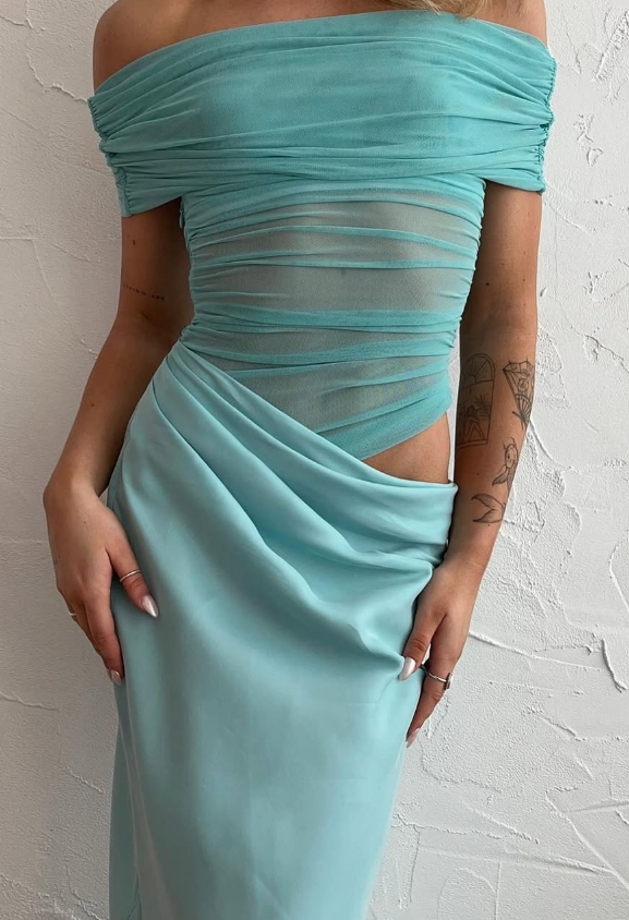 BENNI- NICO DRESS AQUAMARINE
