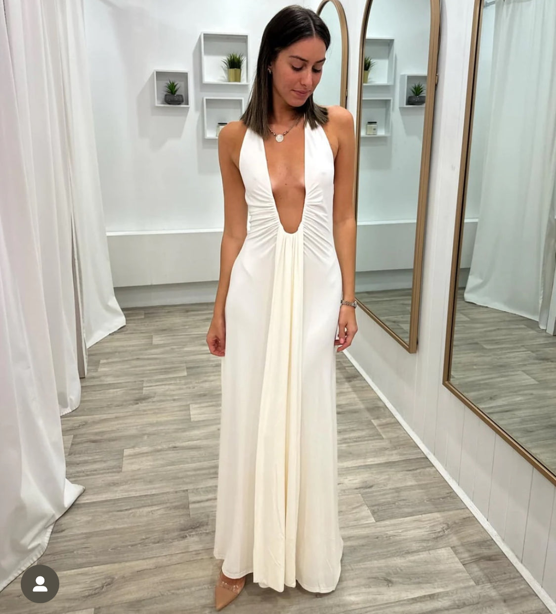 MISHA-JENNIFER CUPRO MAXI WHITE