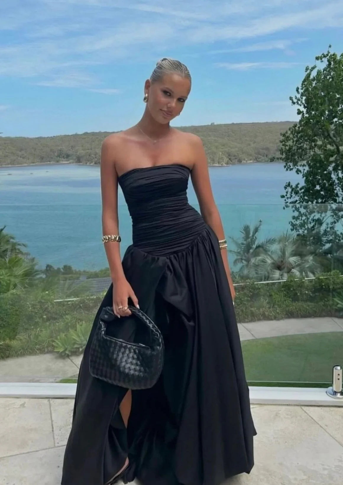 AJE -VIOLETTE BUBBLE HEM MAXI DRESS