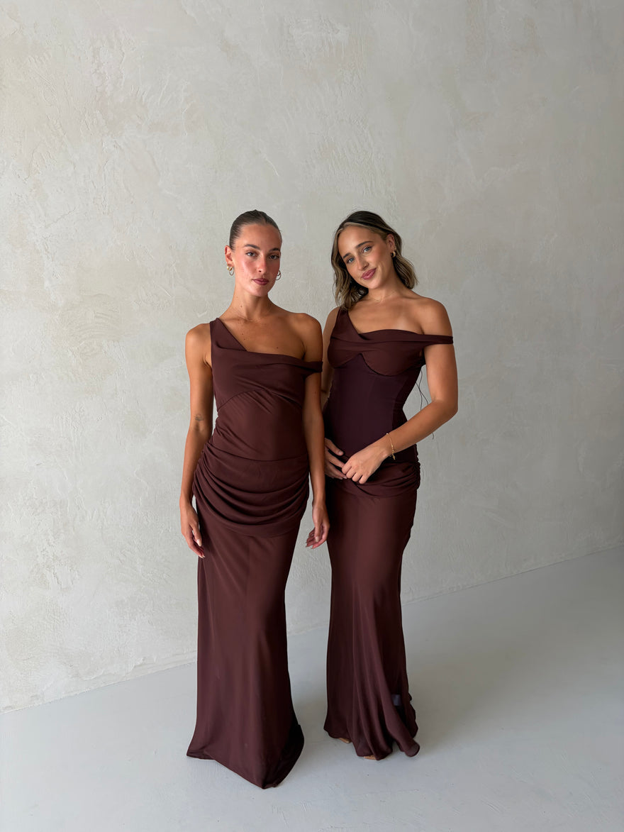 NATALIE ROLT- CADENCE GOWN IN BROWN