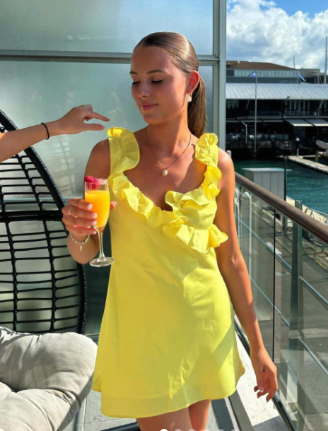 HOUSE OF CB- TINK DRESS yellow