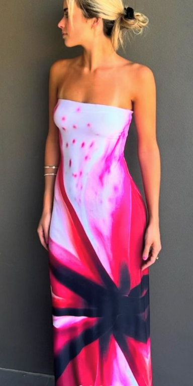 WITH HARPER LU - MOSAIC STRAPLESS DRESS