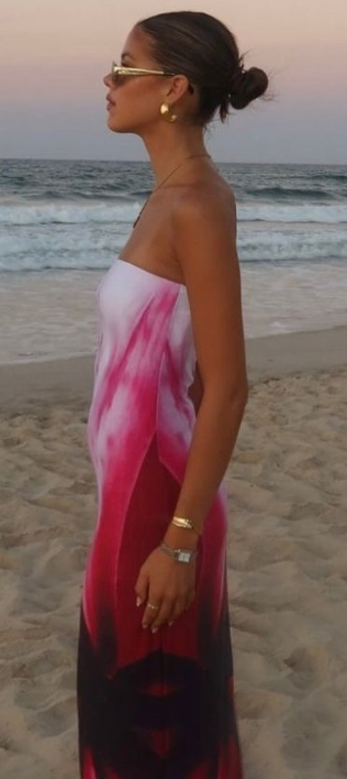 WITH HARPER LU - MOSAIC STRAPLESS DRESS