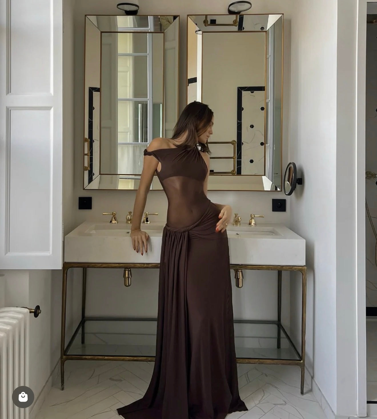 MISHA COLLECTION - SISAL MAXI DRESS BROWN