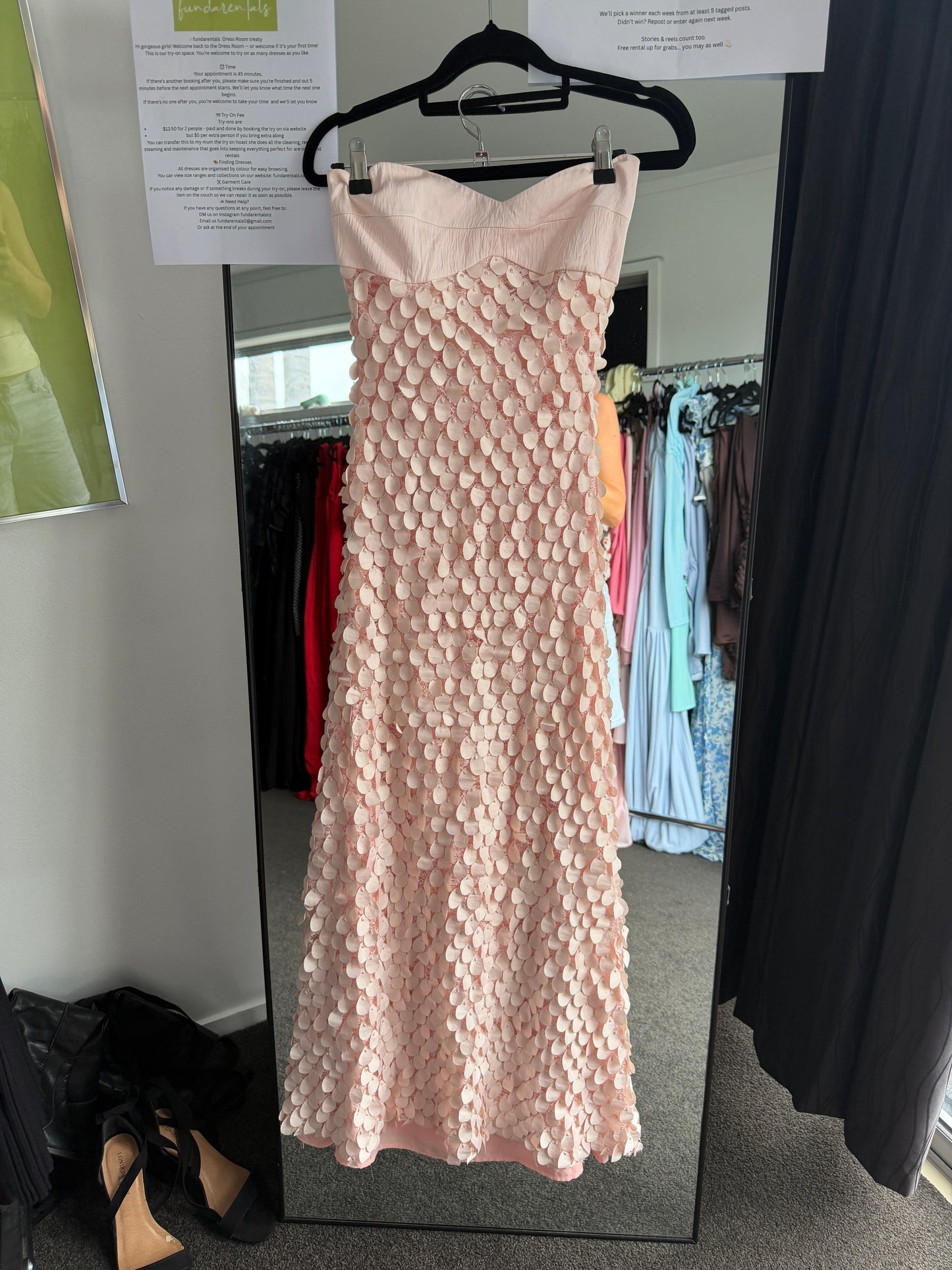 EX RENTAL MANNING CARTELL -SUPREME EXTREME BALCONETTE DRESS ROSEWATER