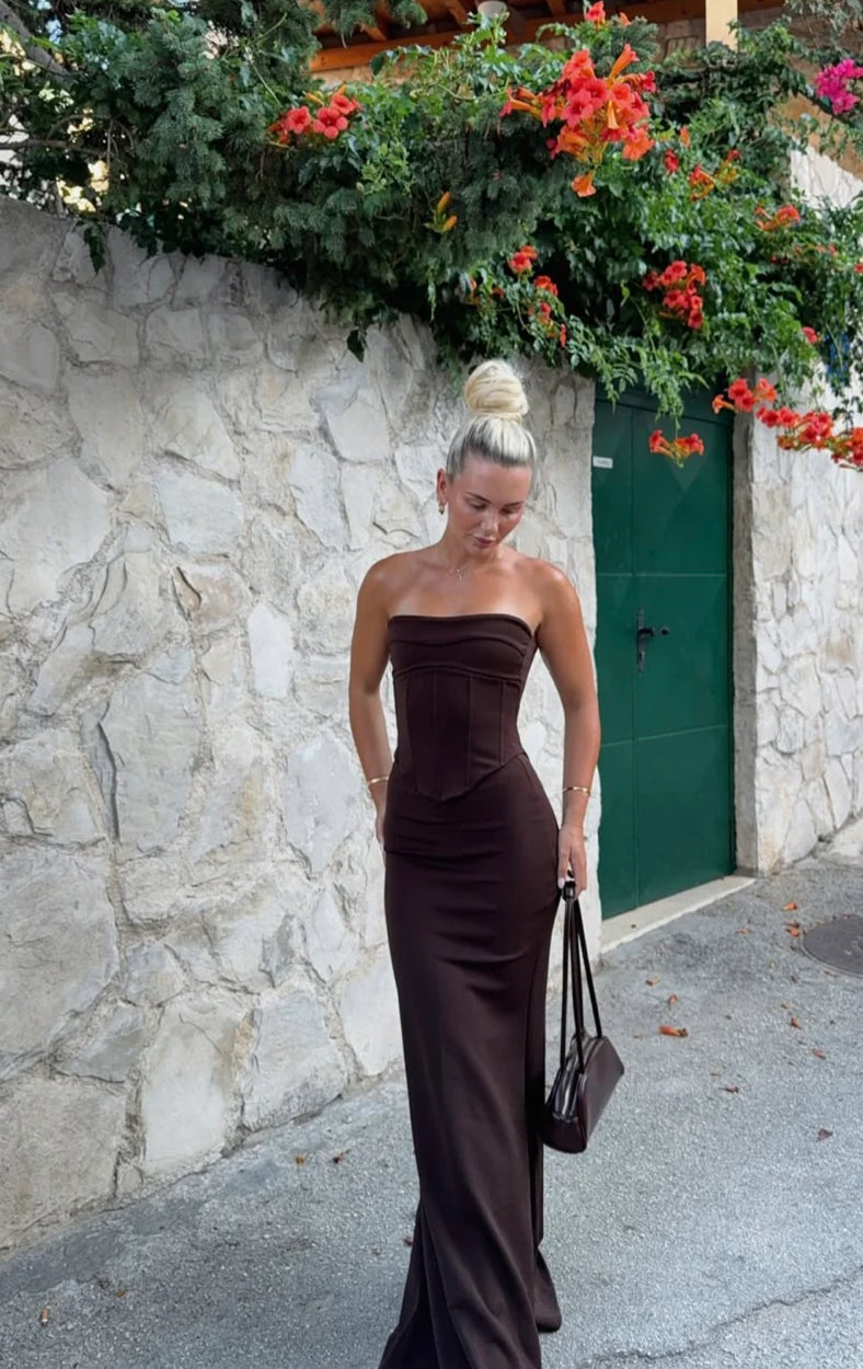 HNTR THE LABLE - LOUIE GOWN BROWN