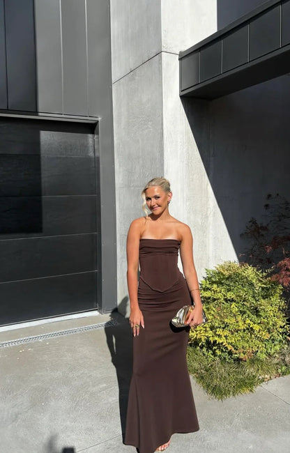 HNTR THE LABLE - LOUIE GOWN BROWN
