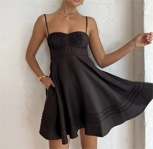 ULLA CORDED CIRCLE MINI DRESS-SHONA JOY