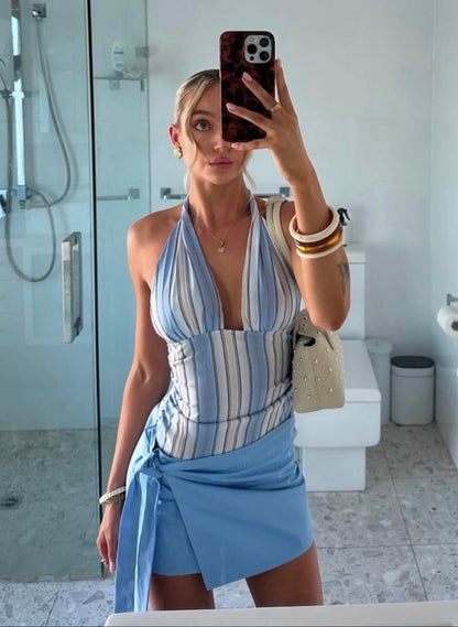 BENNI-TIANO BLUE MINI DRESS
