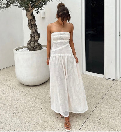 FAIT PAR FOUTCH COLETTE DRESS CREAM MAXI