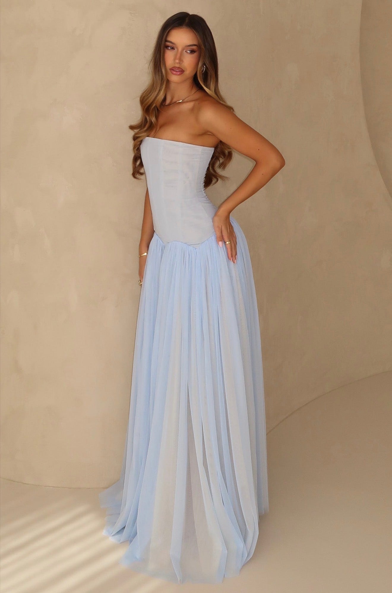 WHITE FOX - MAGIC MUSE MAXI DRESS BABY BLUE