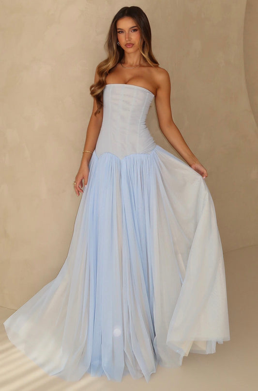 WHITE FOX - MAGIC MUSE MAXI DRESS BABY BLUE