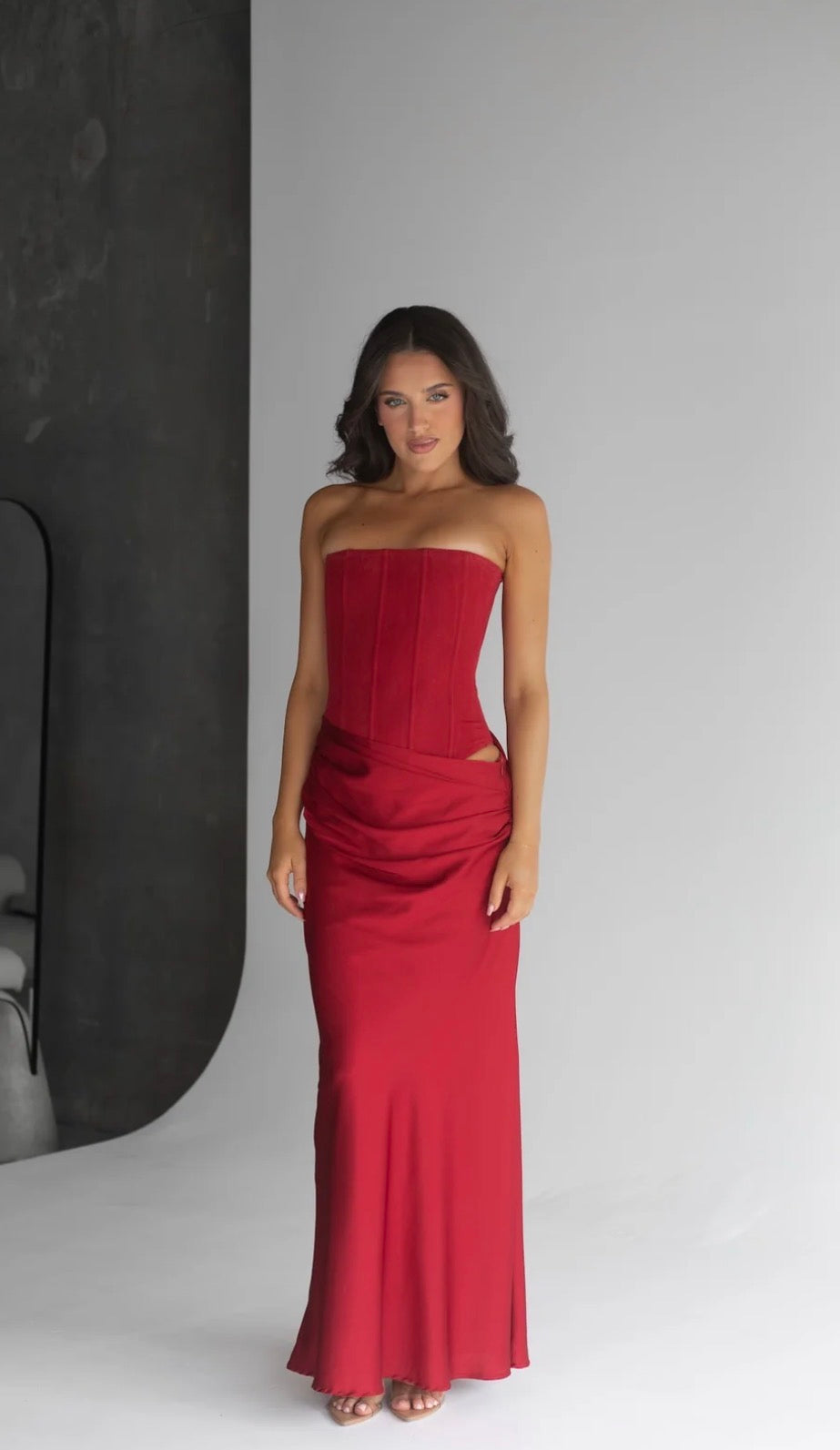 HNTR THE LABLE - HUXLEY GOWN | WINE RED