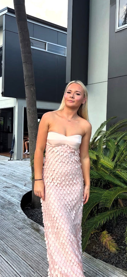 EX RENTAL MANNING CARTELL -SUPREME EXTREME BALCONETTE DRESS ROSEWATER