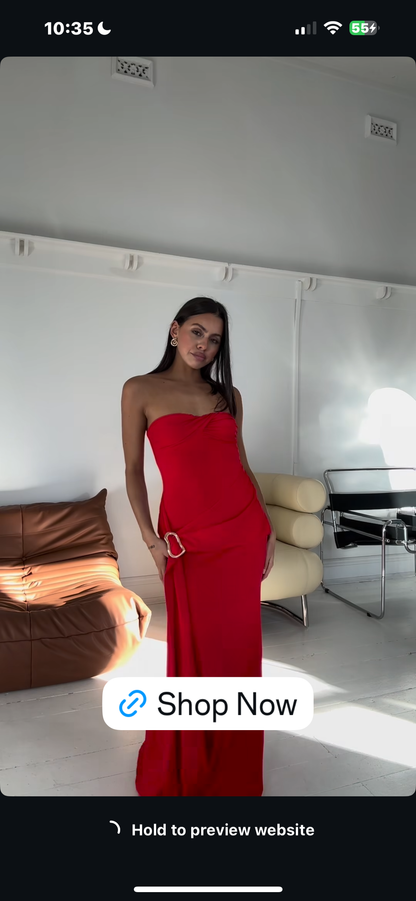 BRONZE SNAKE SHOP -KELLY MAXI DRESS CHERRY