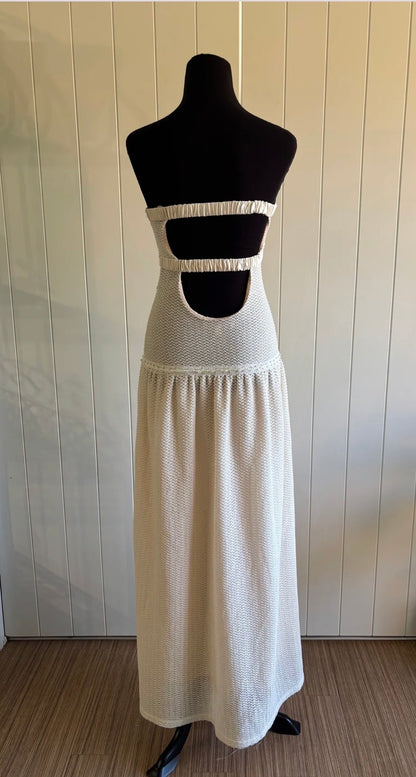 FAIT PAR FOUTCH COLETTE DRESS CREAM MAXI
