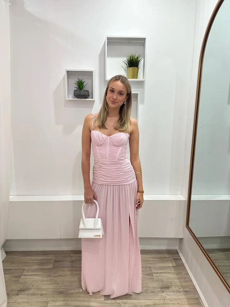 MANNING CARTELL- DOUBLE TIME PLEAT DRESS PINK