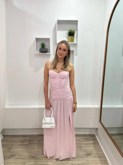 MANNING CARTELL- DOUBLE TIME PLEAT DRESS PINK