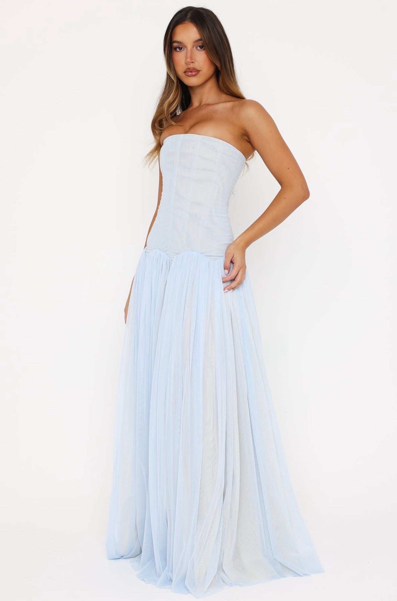 WHITE FOX - MAGIC MUSE MAXI DRESS BABY BLUE