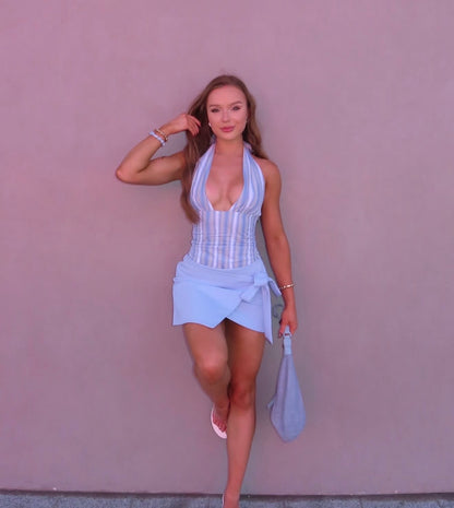 BENNI-TIANO BLUE MINI DRESS