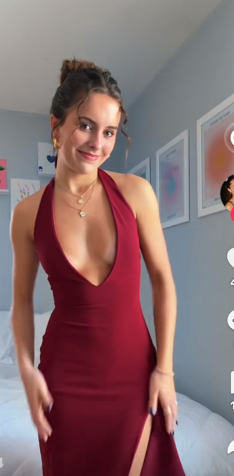 BABY BOO-LUELLA MAXI DRESS - BURGUNDY