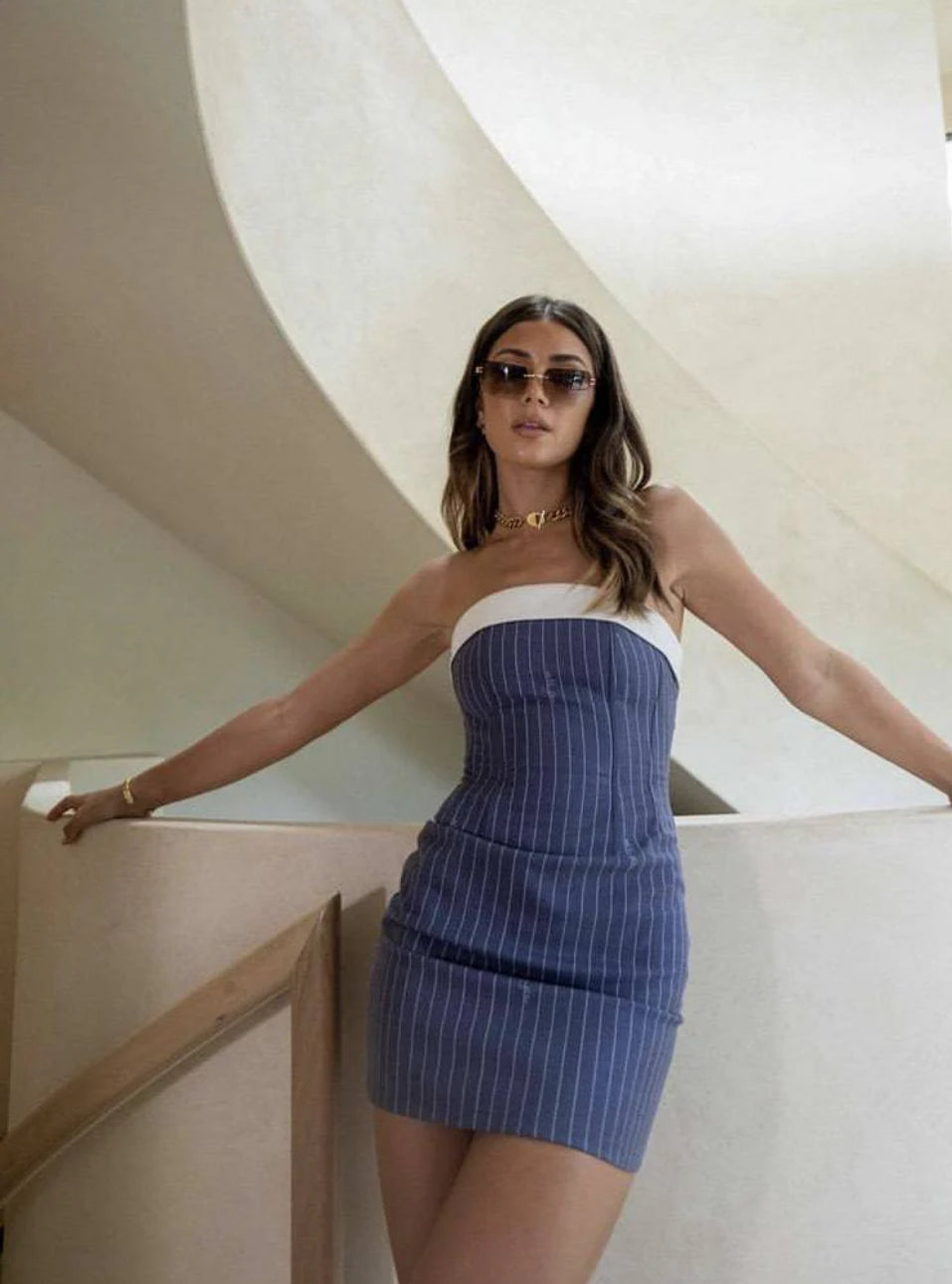 WITH JEAN- CHLOE CORSET DRESS IN PIN ME