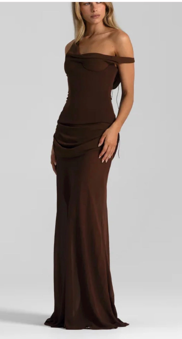 NATALIE ROLT- CADENCE GOWN IN BROWN