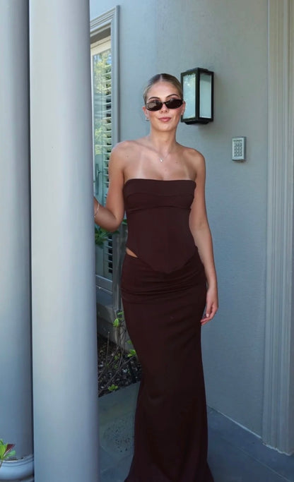 HNTR THE LABLE - LOUIE GOWN BROWN