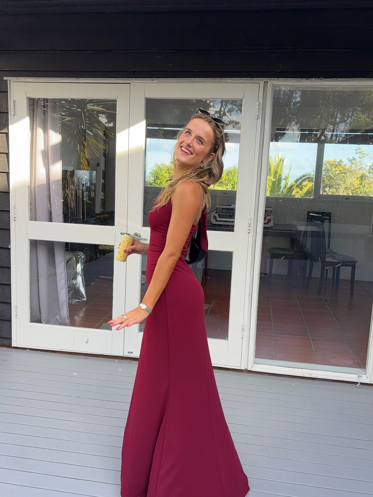 BABY BOO-LUELLA MAXI DRESS - BURGUNDY