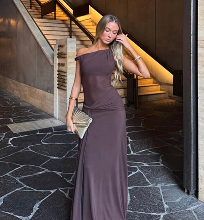 MISHA COLLECTION - SISAL MAXI DRESS BROWN