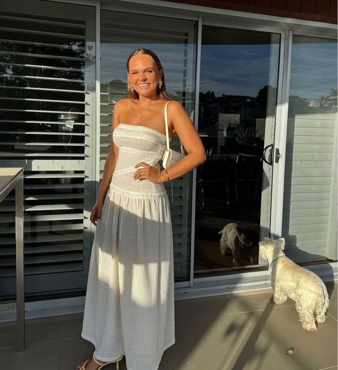FAIT PAR FOUTCH COLETTE DRESS CREAM MAXI