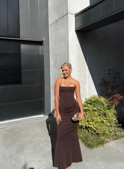 HNTR THE LABLE - LOUIE GOWN BROWN