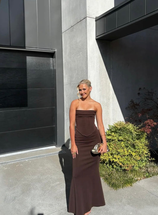 HNTR THE LABLE - LOUIE GOWN BROWN