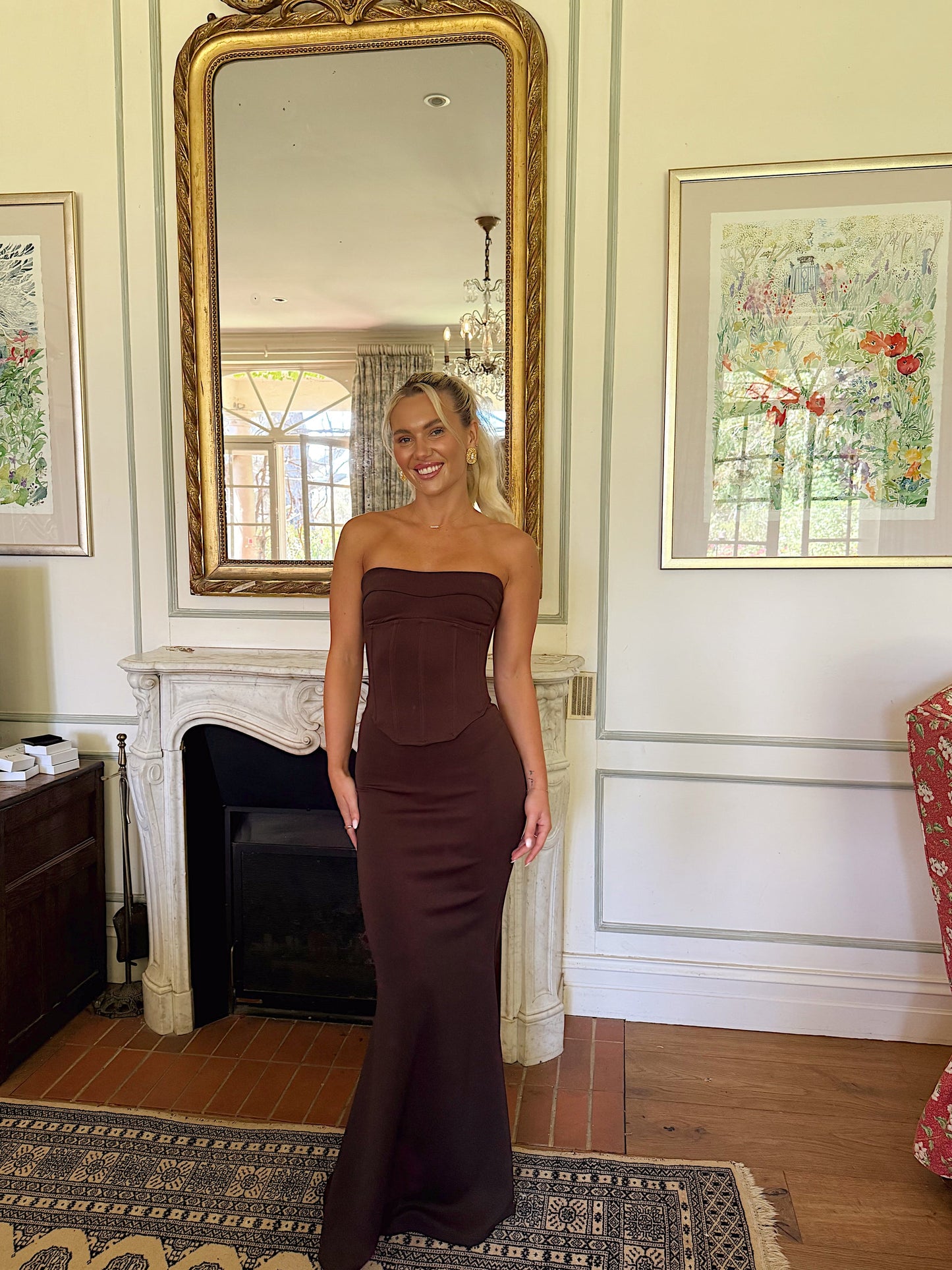 HNTR THE LABLE - LOUIE GOWN BROWN
