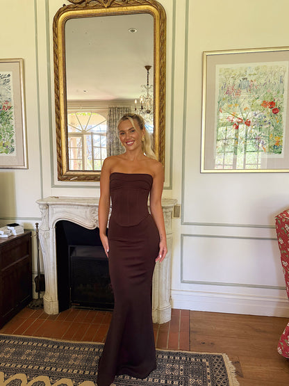 HNTR THE LABLE - LOUIE GOWN BROWN