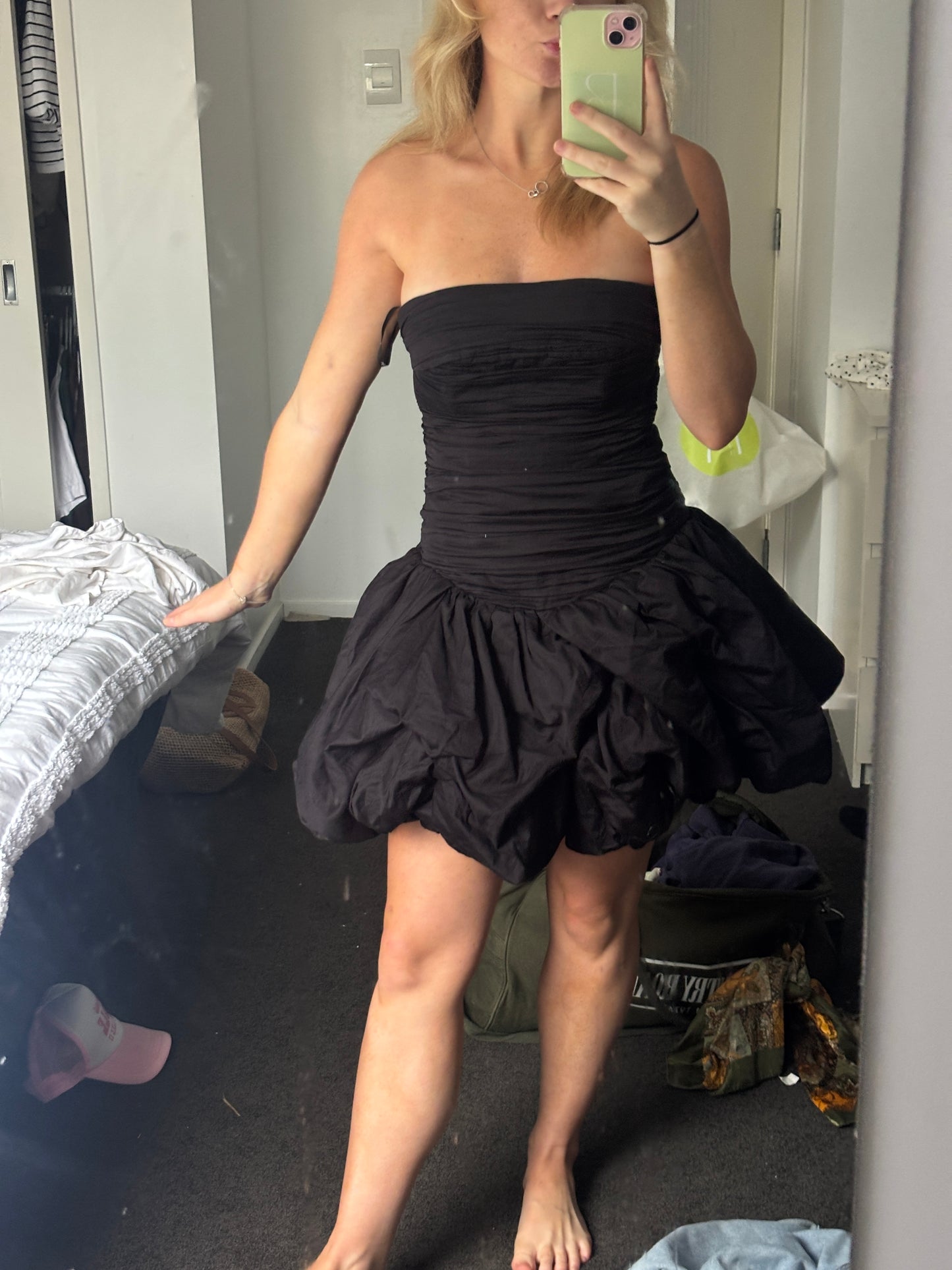 AJE -VIOLETTE BUBBLE HEM MINI DRESS