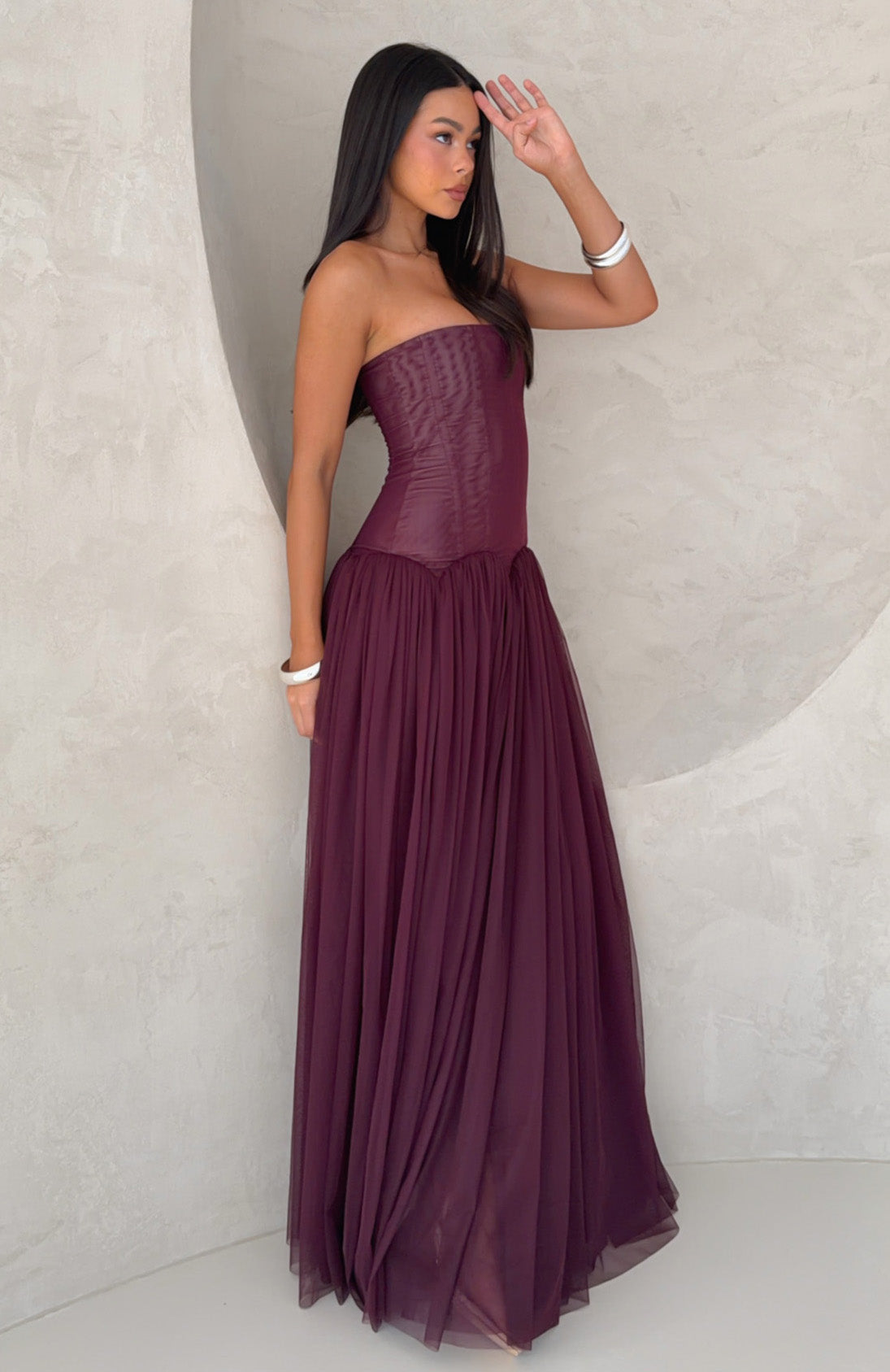 WHITE FOX - MAGIC MUSE MAXI DRESS BURGUNDY RED